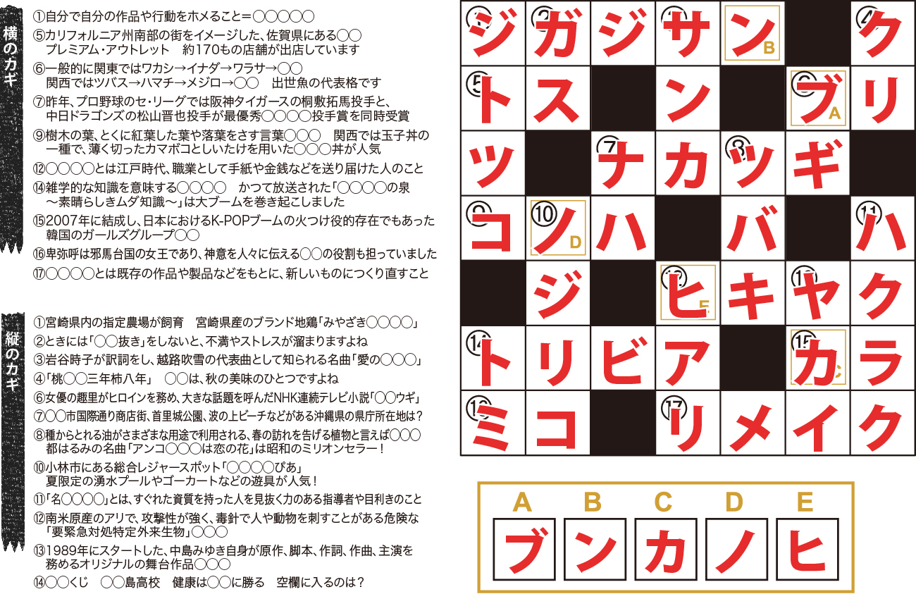 クロスワードの答え